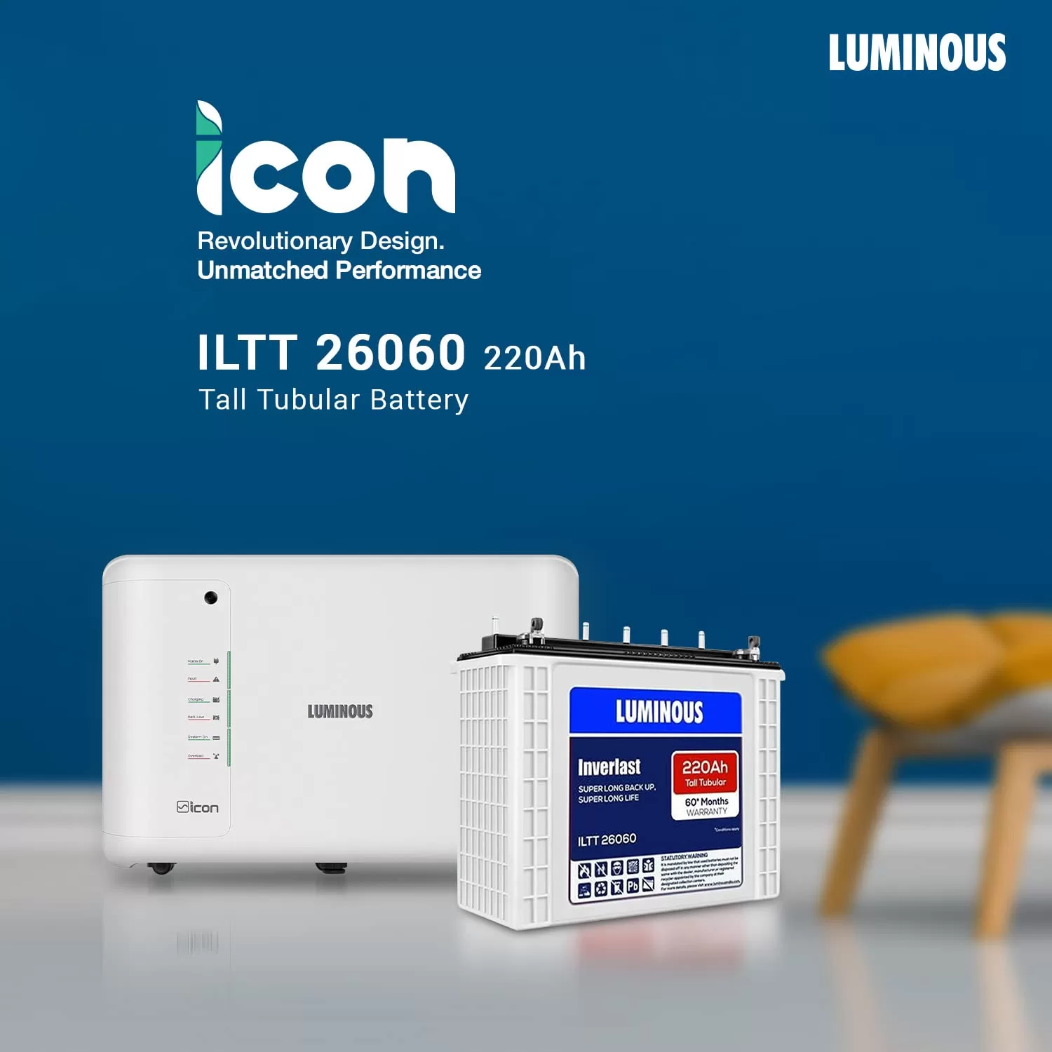 Luminous Icon 1.4KVa Power Backup UPS System with Battery