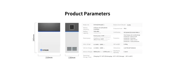 Hithium 200W Portable Power Station Parameters